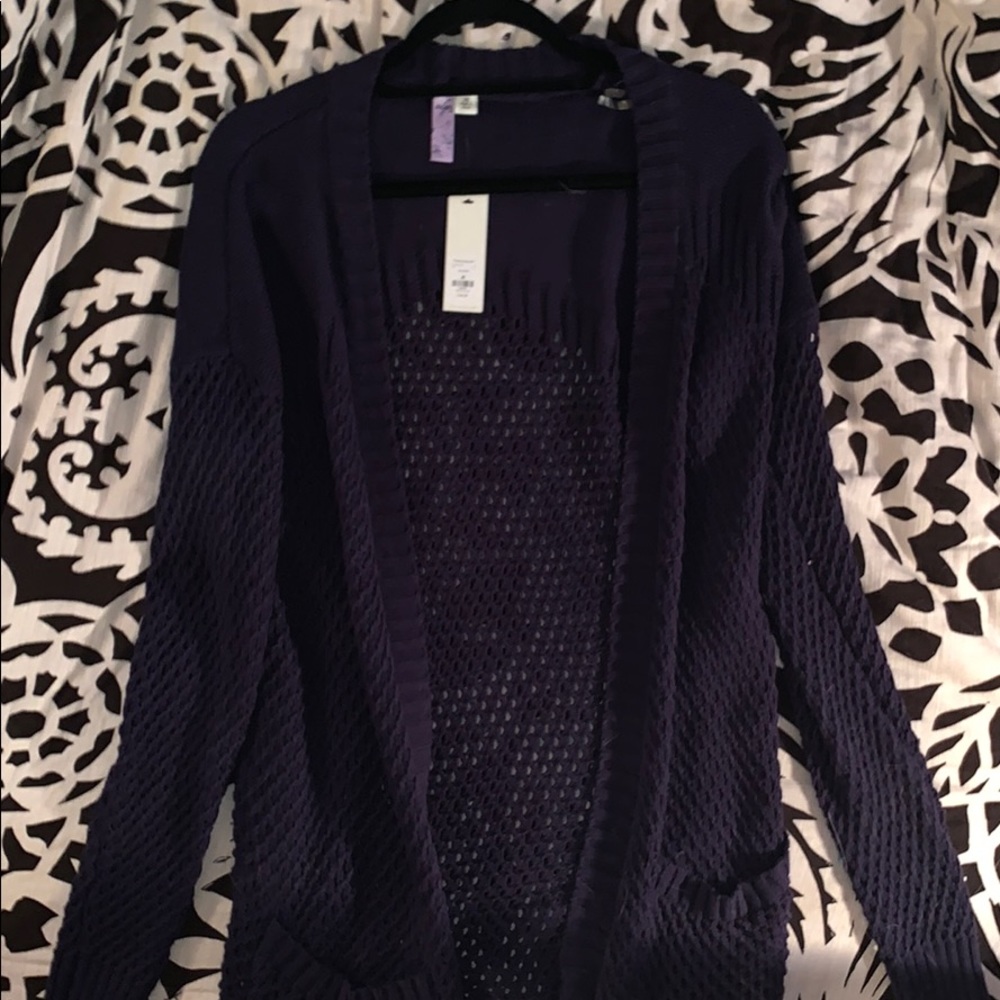 Navy Blue Cardigan Sweater